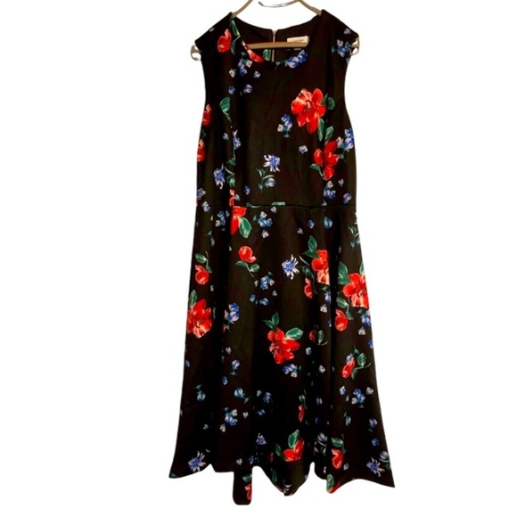 Calvin Klein floral sleeveless fit flair dress soft substantial fabric 14W
C - Picture 5 of 12